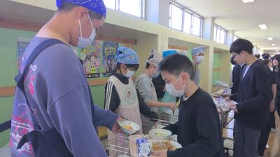 中学校初めての給食
